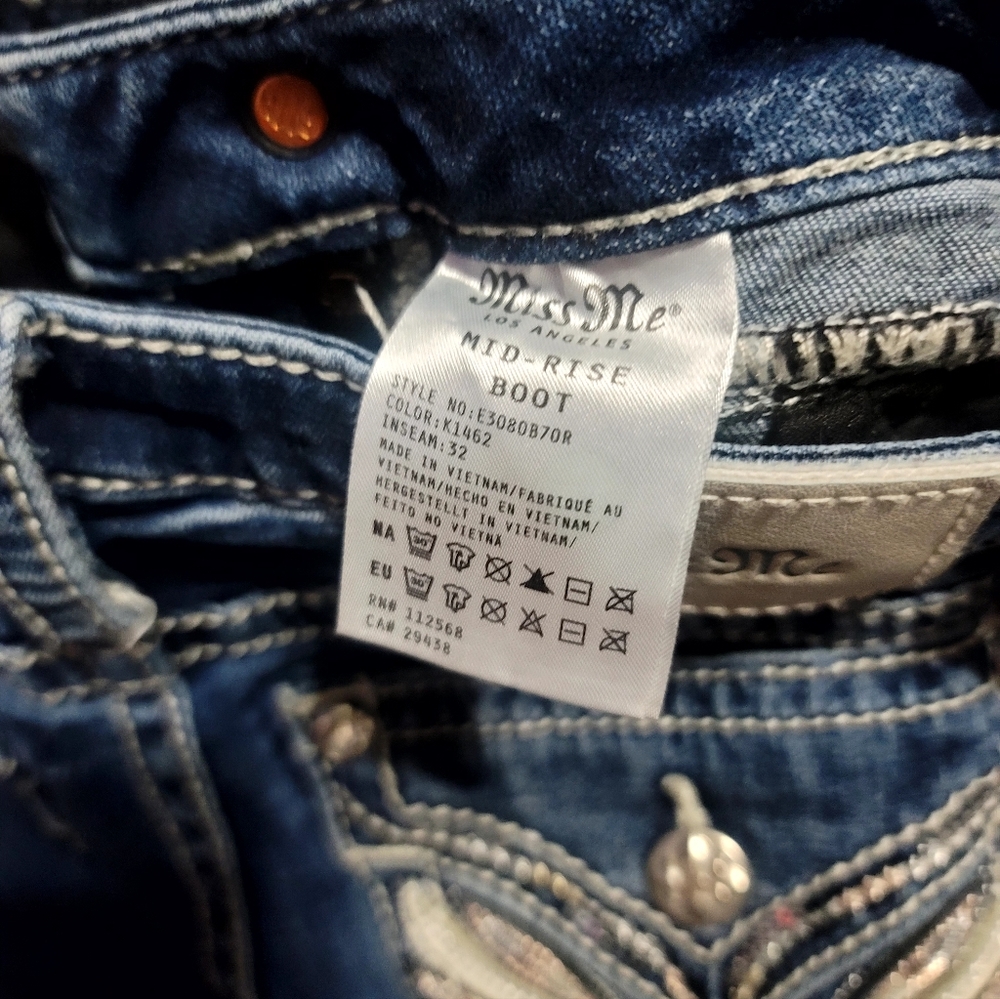 Miss Me Women's Midrise Boot Cut Jeans SIZE 25, Inseam 26.5" - Picture 5 of 5